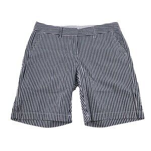 Crown & Ivy Women's Striped Shorts Size 4 Navy & White 100% Cotton NWT